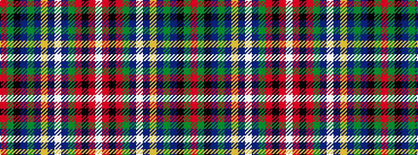idealised woven sample of pattern RGKBGBYBWBGRKRW