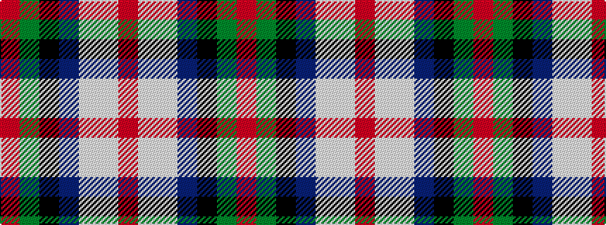 idealised woven sample of pattern RGKBWWR