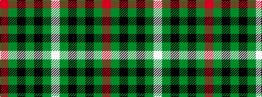 idealised woven sample of pattern RGKGKGW