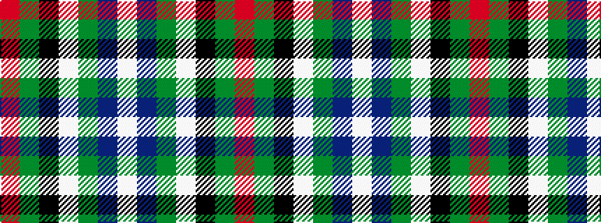 idealised woven sample of pattern RGKWGBW