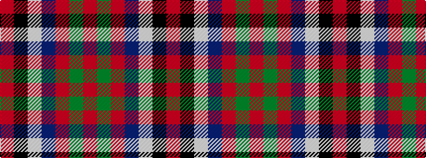idealised woven sample of pattern RGRBWKR