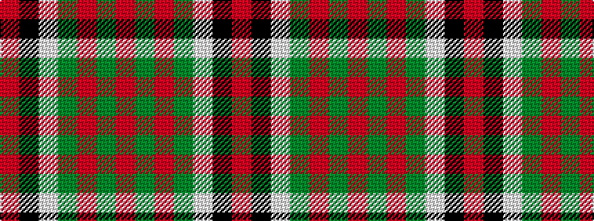 idealised woven sample of pattern RGRGWKR