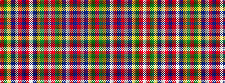 idealised woven sample of pattern RGYBWRBRWBYGRW
