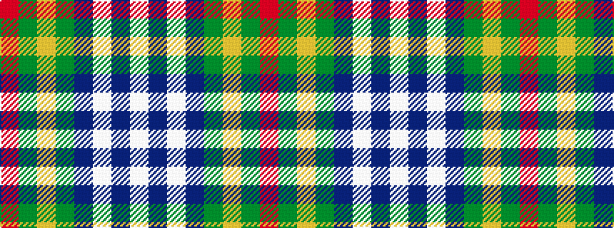idealised woven sample of pattern RGYGBWBW