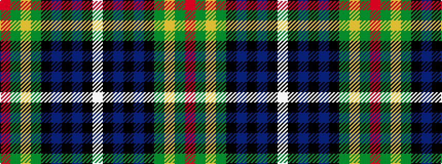idealised woven sample of pattern RGYGKBKBKW