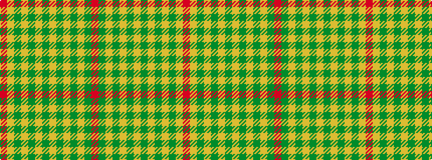 idealised woven sample of pattern RGYGYGYGYGYGYR