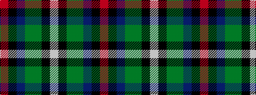 idealised woven sample of pattern RKBGGKW