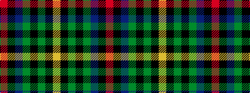 idealised woven sample of pattern RKBGKGKY