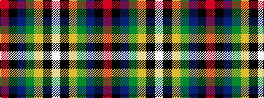 idealised woven sample of pattern RKBGYKW