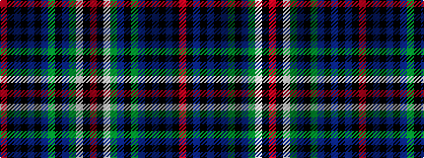 idealised woven sample of pattern RKBKBKBGKBGWKR