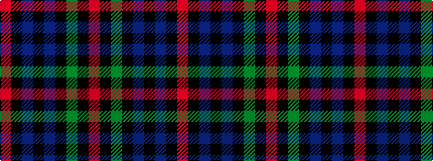 idealised woven sample of pattern RKBKBKGKR