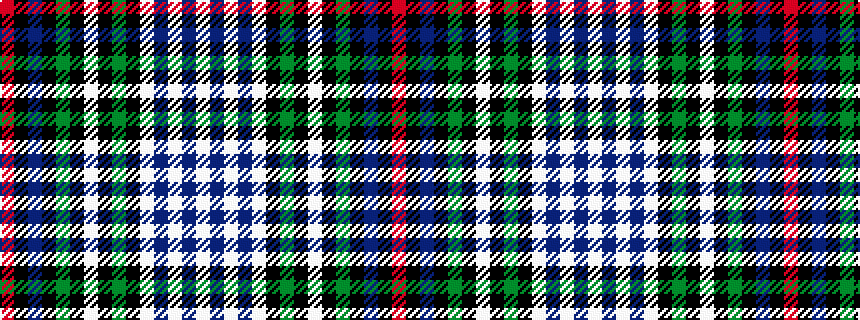 idealised woven sample of pattern RKBKGKWKGKWBWBW