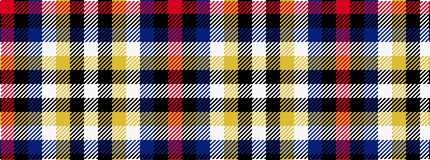 idealised woven sample of pattern RKBWYKW