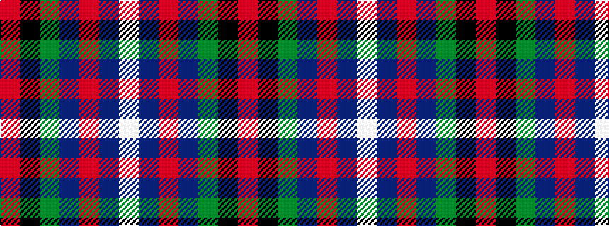 idealised woven sample of pattern RKGBRBW