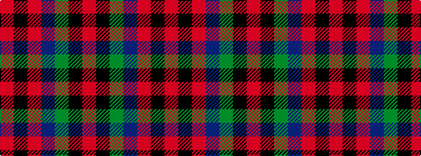 idealised woven sample of pattern RKGBRKR
