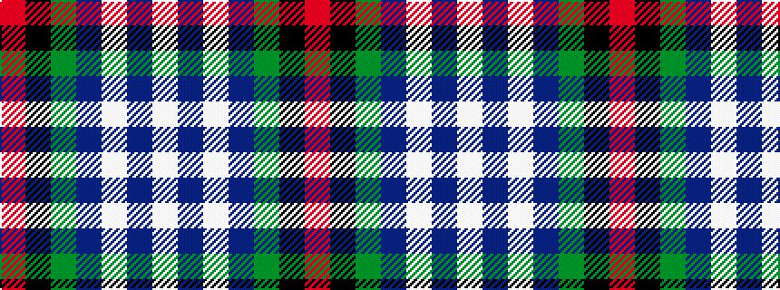 idealised woven sample of pattern RKGBWBW