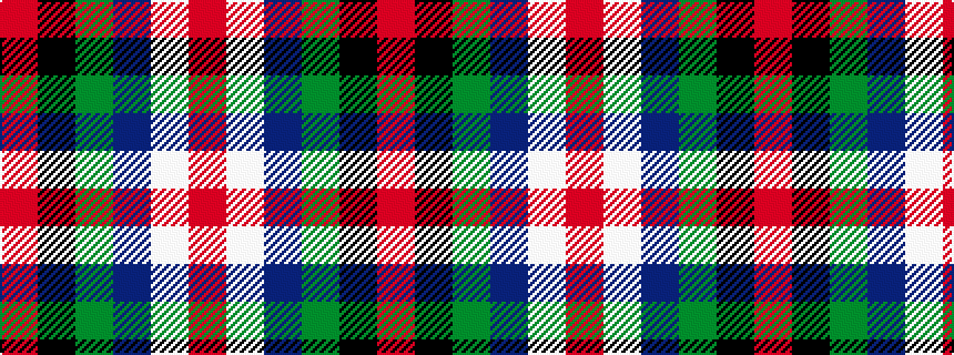 idealised woven sample of pattern RKGBWR