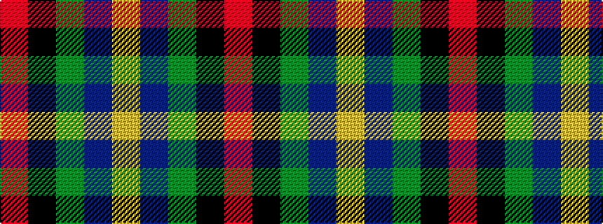 idealised woven sample of pattern RKGBY