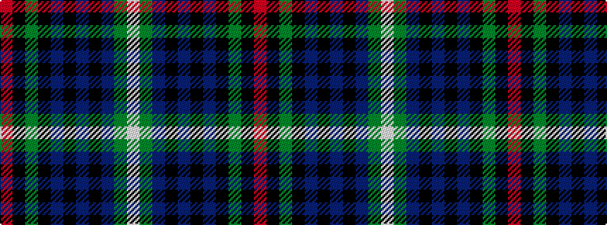 idealised woven sample of pattern RKGKBKBKBGW