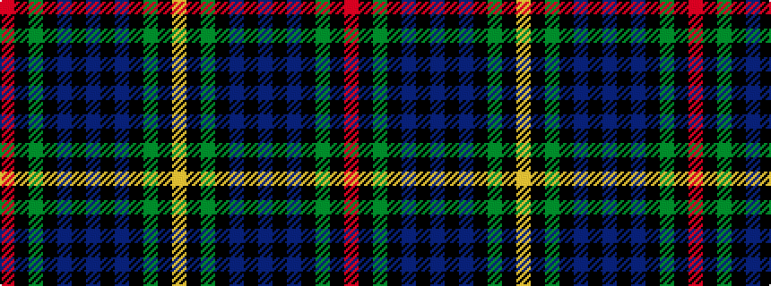 idealised woven sample of pattern RKGKBKBKBKGKY