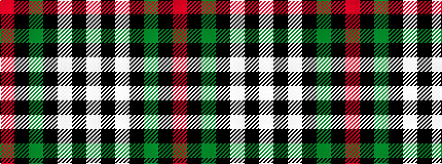 idealised woven sample of pattern RKGKWKW