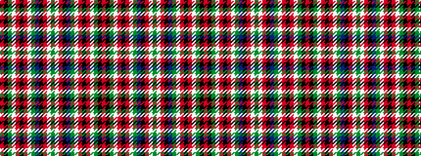 idealised woven sample of pattern RKGWRKRWGBKRWGWRKBGWRKRWGKR