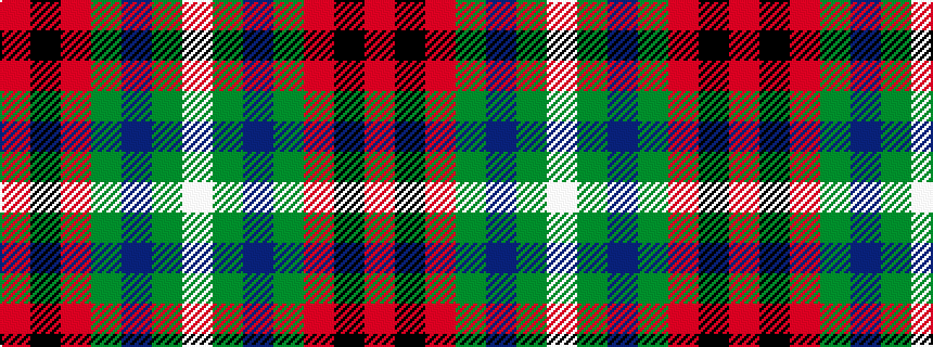 idealised woven sample of pattern RKRGBGW