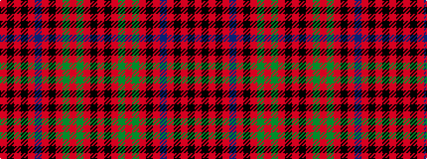 idealised woven sample of pattern RKRGRGRKRBRKRKR