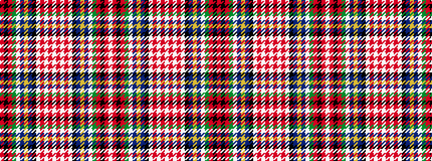 idealised woven sample of pattern RKRGWBYBKWRWRWRWRWKBYBWGRKRW
