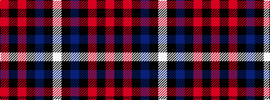 idealised woven sample of pattern RKRKBKW