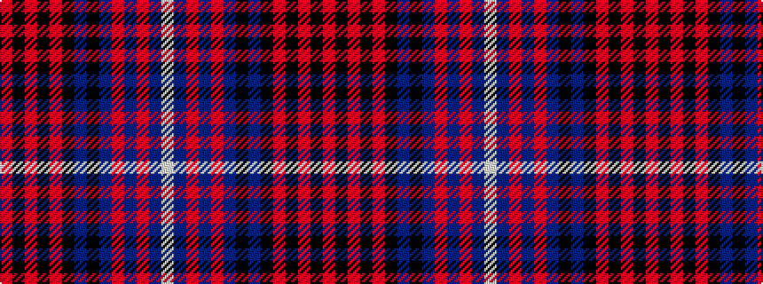idealised woven sample of pattern RKRKRKBKBRBRBW