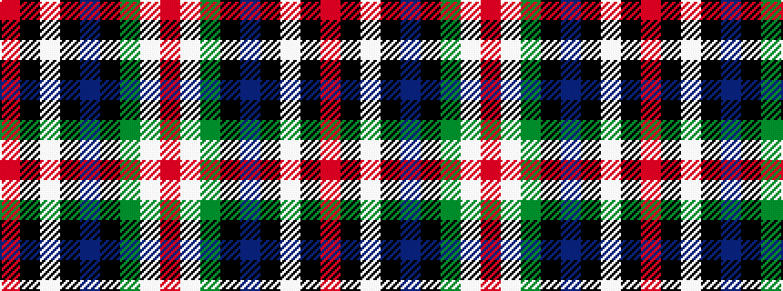 idealised woven sample of pattern RKWKBKGWR
