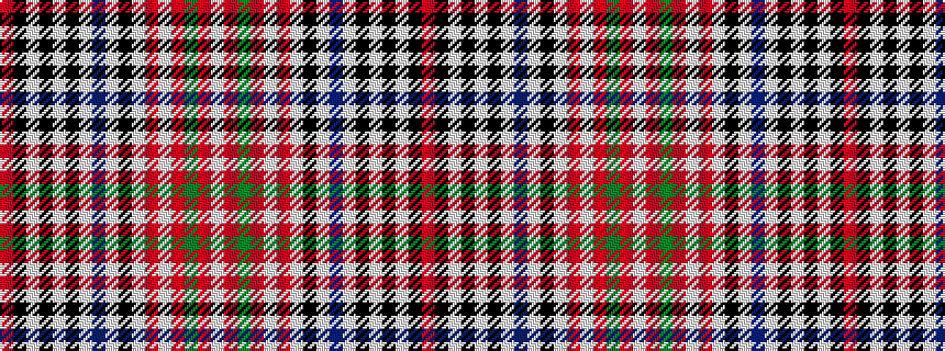 idealised woven sample of pattern RKWKWKWBWKWRWRGRW
