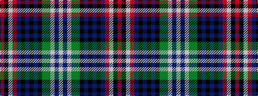 idealised woven sample of pattern RKWRBKBKBKGGWBW