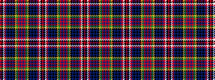 idealised woven sample of pattern RKWRBKBKBKYGRBRBRGYKBKBKBRWKR