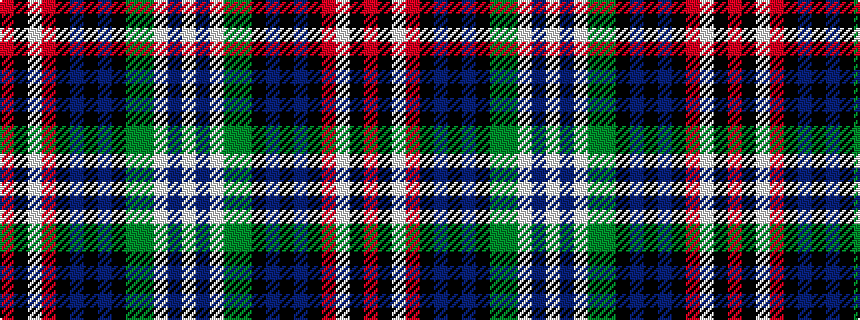 idealised woven sample of pattern RKWRKBKBKGGWBW