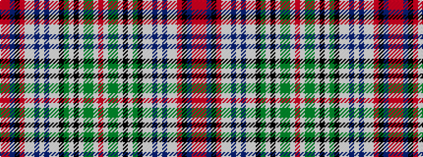 idealised woven sample of pattern RRBKRWWBWBWWKGWKWGGWR