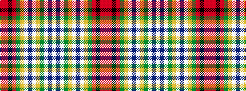 idealised woven sample of pattern RRKRGYWBWYGWBW