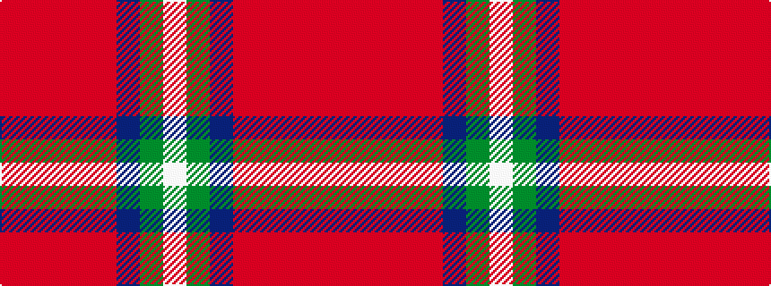 idealised woven sample of pattern RRRRRBGW