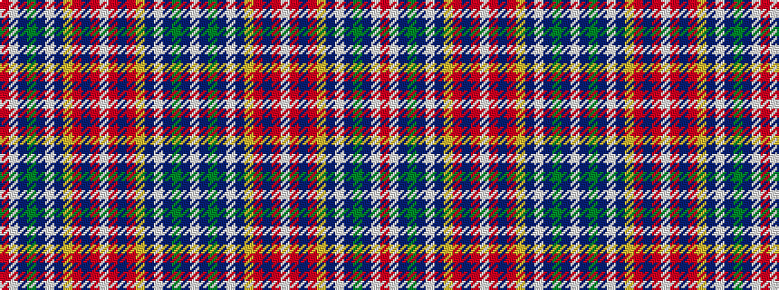 idealised woven sample of pattern RWBGBWBYRBRWRBRYBWBGBW