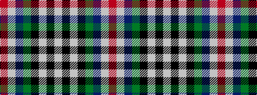 idealised woven sample of pattern RWBGKWKW