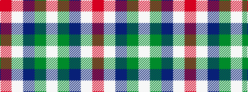 idealised woven sample of pattern RWBGW