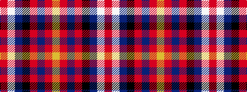 idealised woven sample of pattern RWBKRBRY