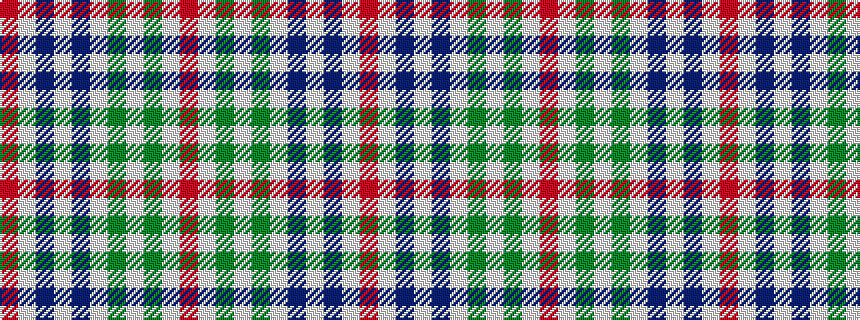 idealised woven sample of pattern RWBWBWGWGWR