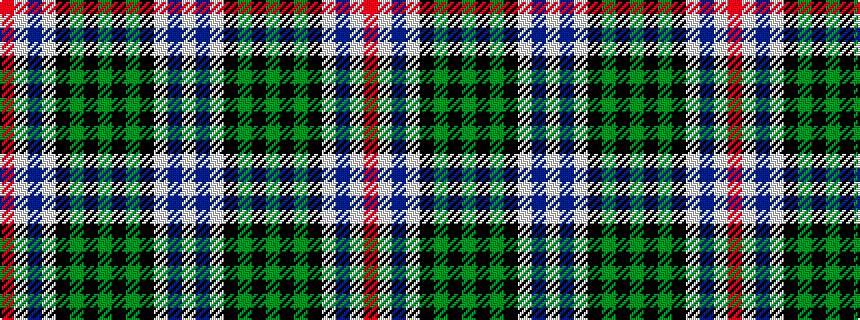 idealised woven sample of pattern RWBWKGKGKGKWBW
