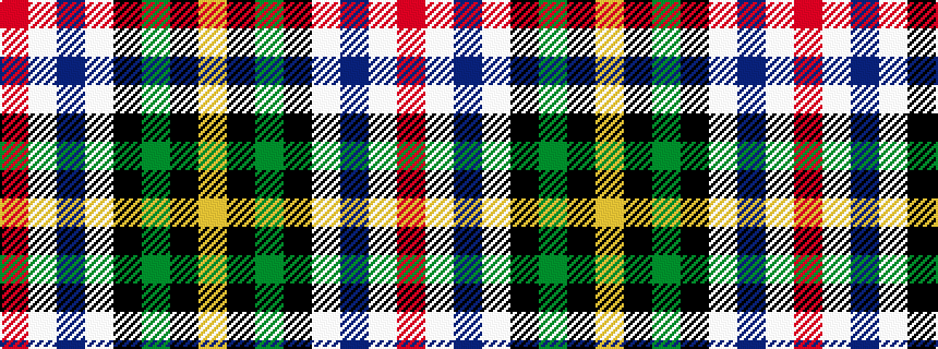 idealised woven sample of pattern RWBWKGKY