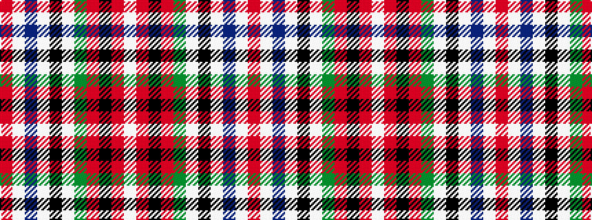 idealised woven sample of pattern RWBWKWGRKRW