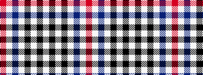 idealised woven sample of pattern RWBWKWKW