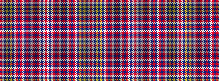 idealised woven sample of pattern RWBWRBRWBRBWRBRWBYBYBWR