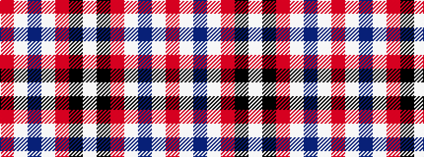 idealised woven sample of pattern RWBWRKW